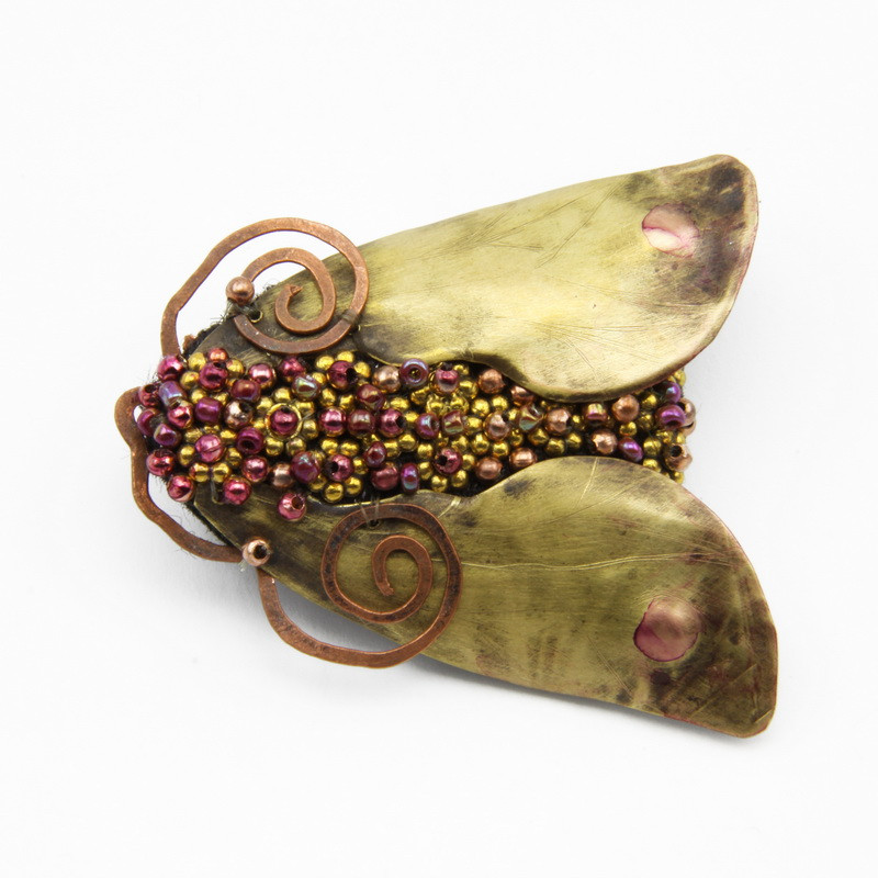 Brooch "Fly" with Copper...