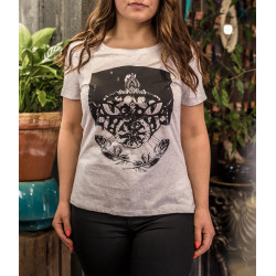 T-shirt "cat with feathers"