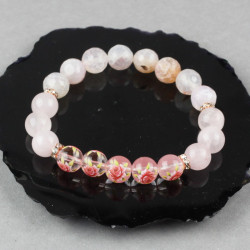 Bracelet with rose quartz