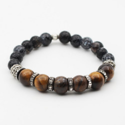 Agate and tiger eye rubber...